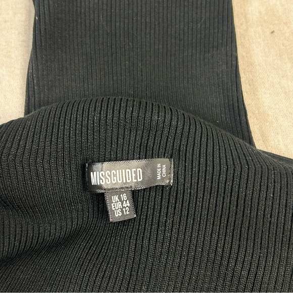 Missguided Black Turtleneck Midi Stretch Sweater Dress Size 12 L - Picture 6 of 7